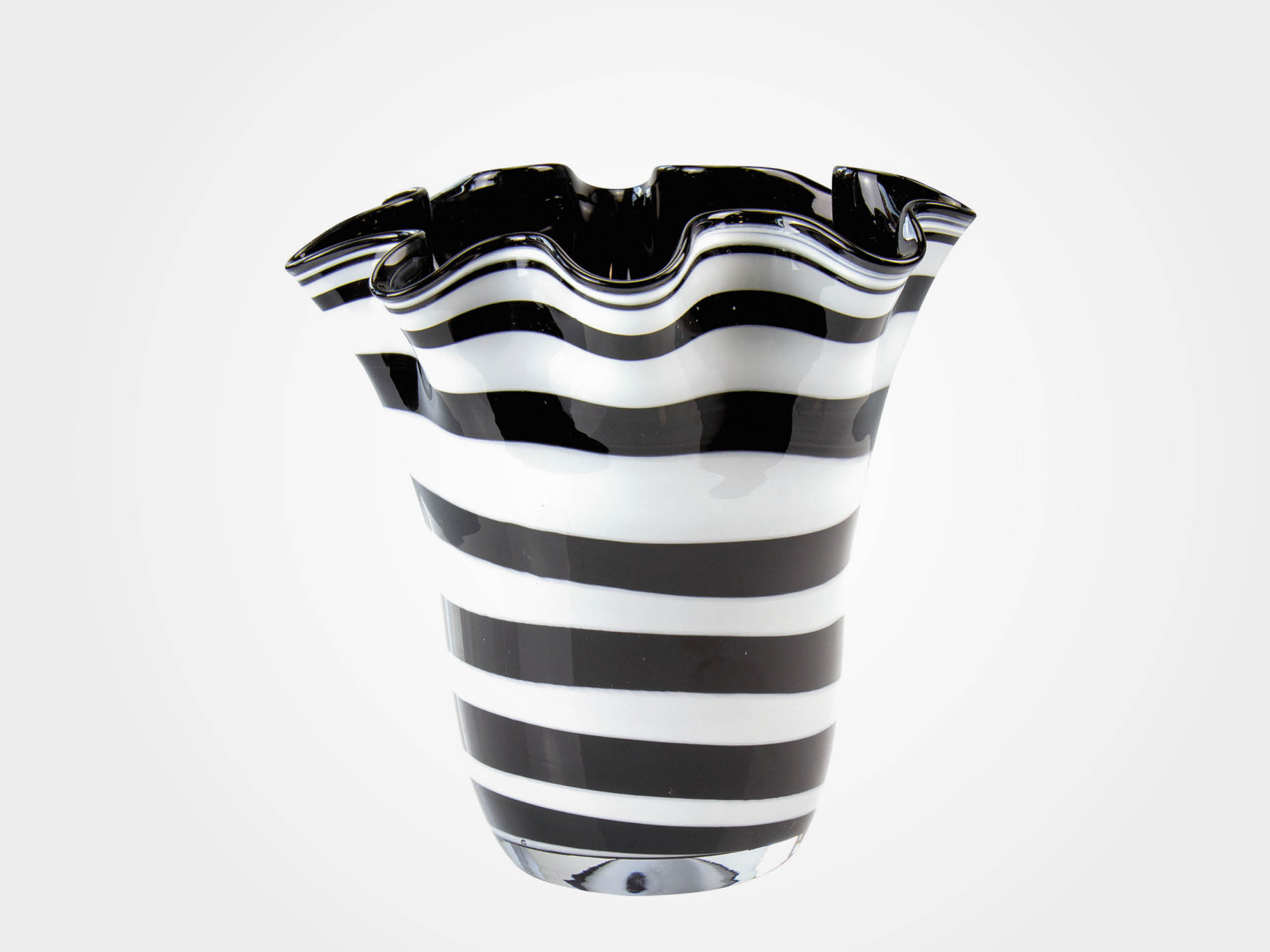 Glasvase "Zebra", schwarze Version