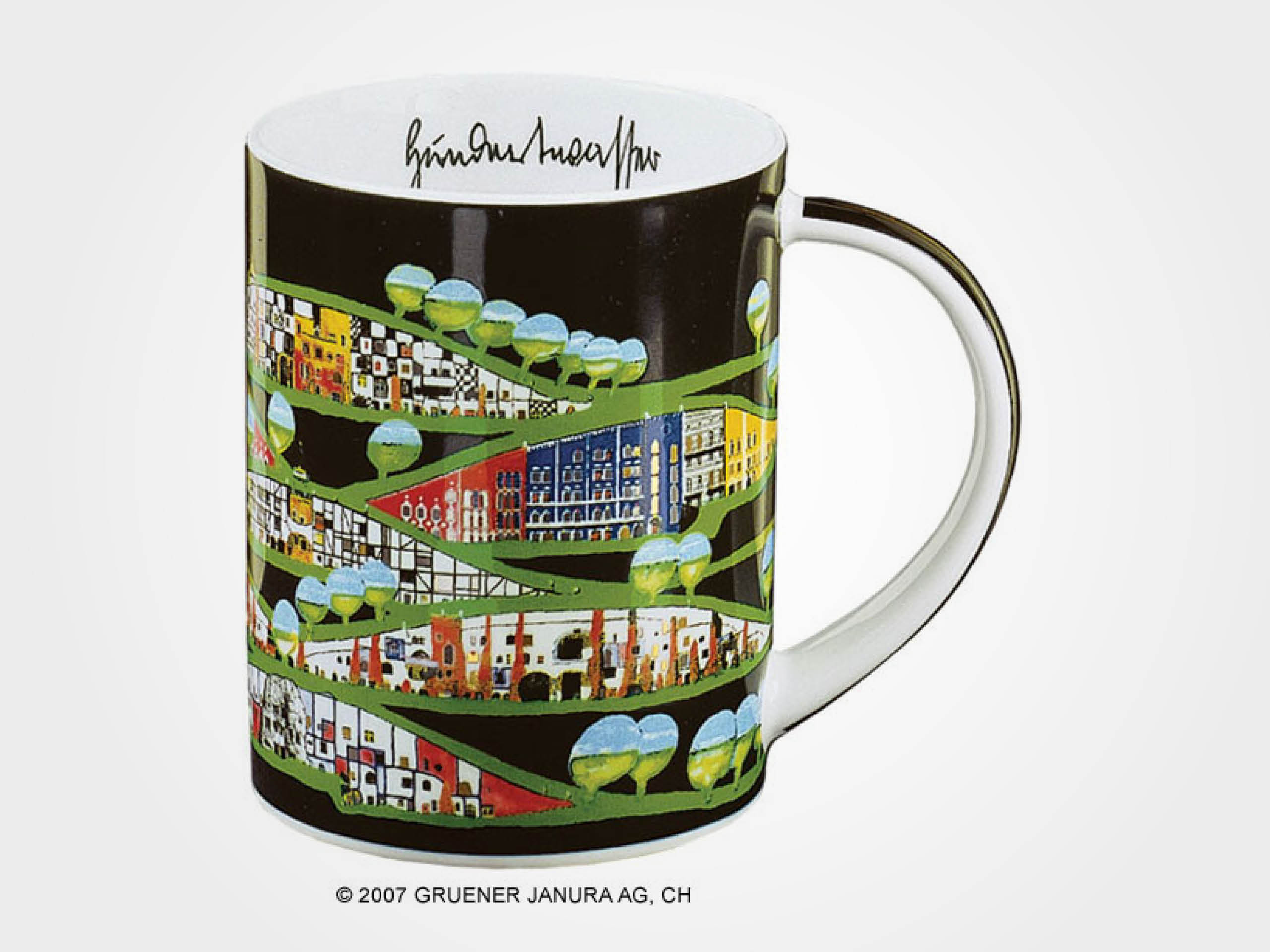 Friedensreich Hundertwasser: Magic Mug "Rogner-Bad Blumau", Porzellan