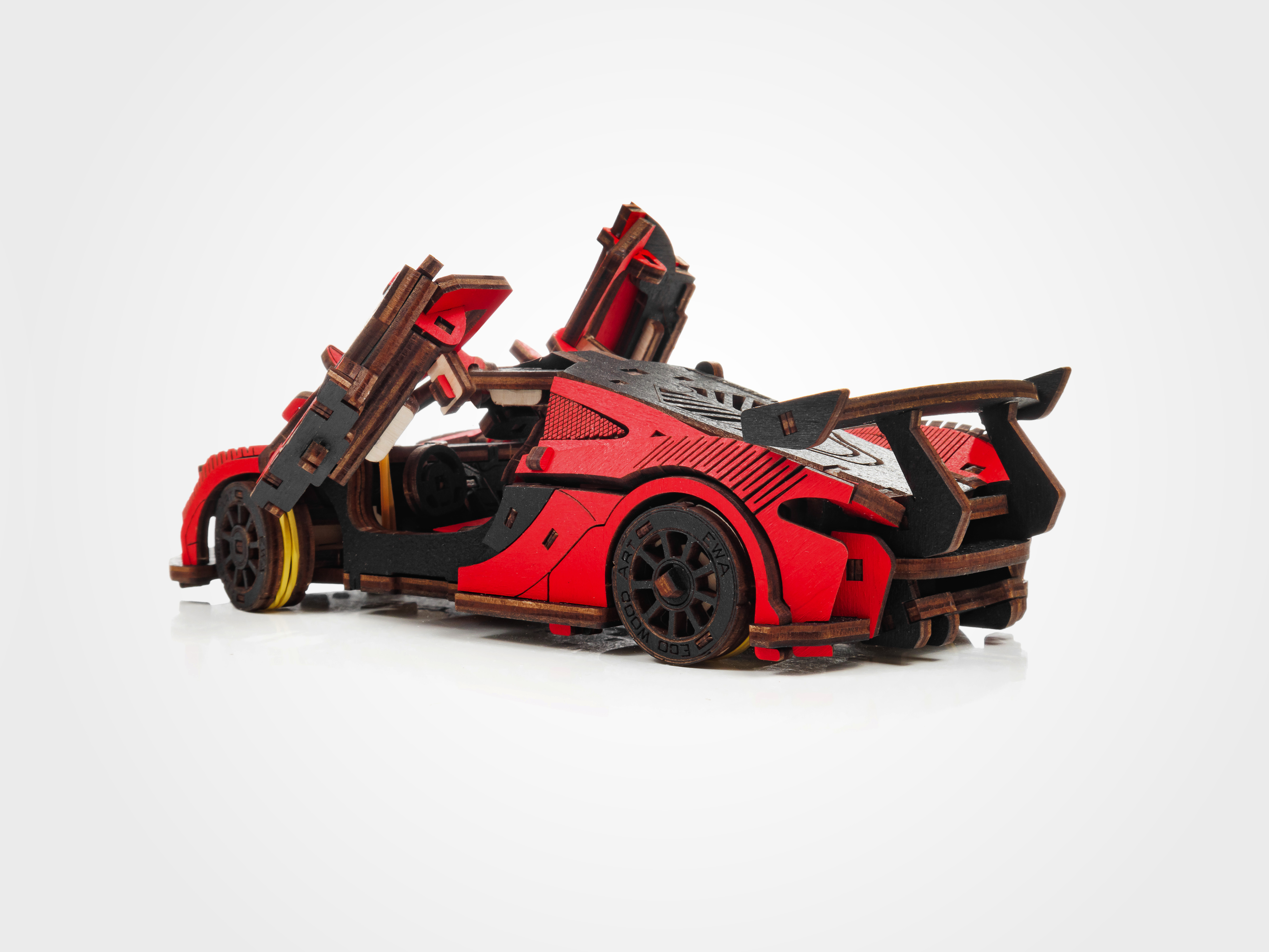  3D-Holzpuzzle Racing Car rot