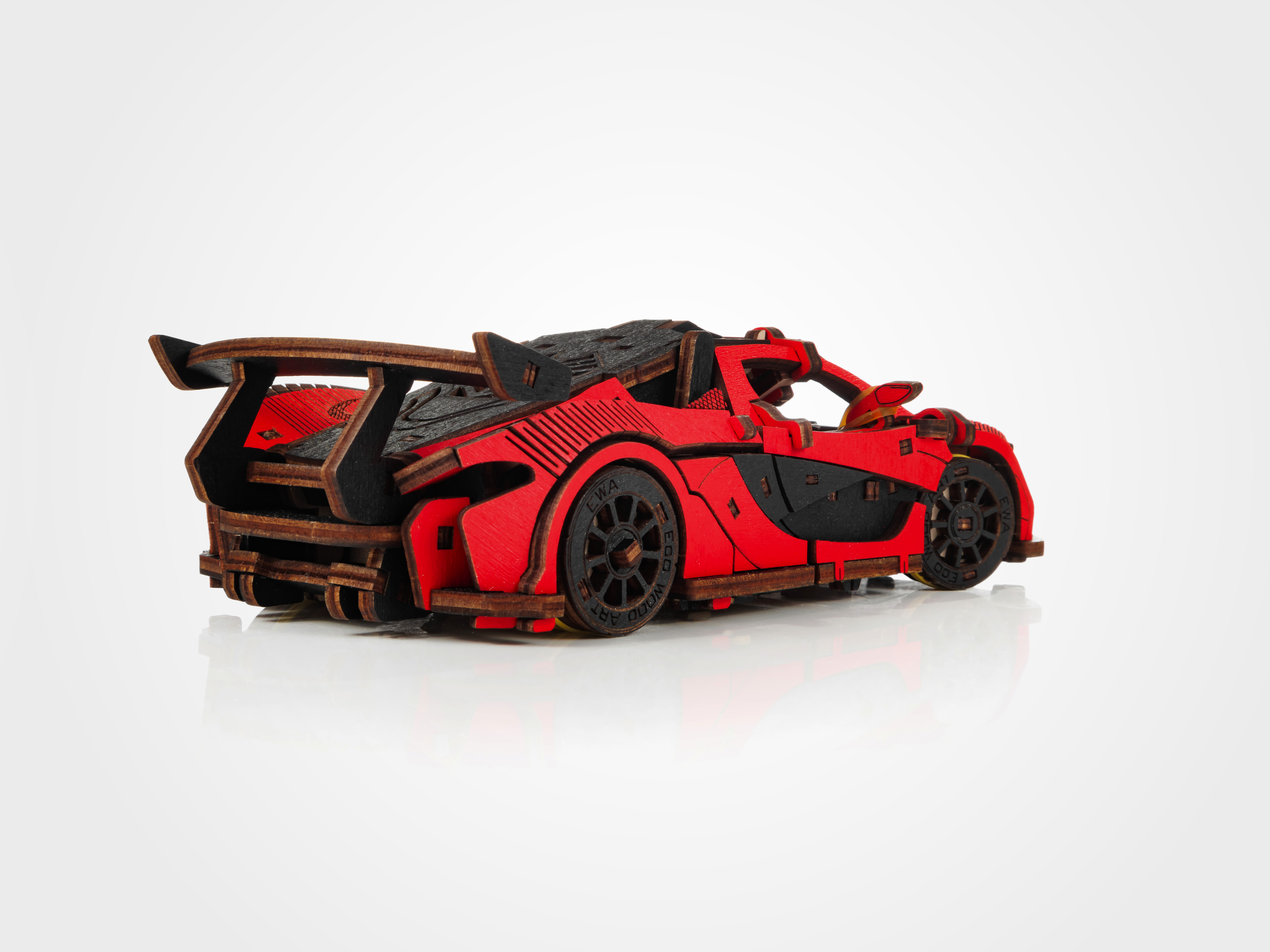  3D-Holzpuzzle Racing Car rot