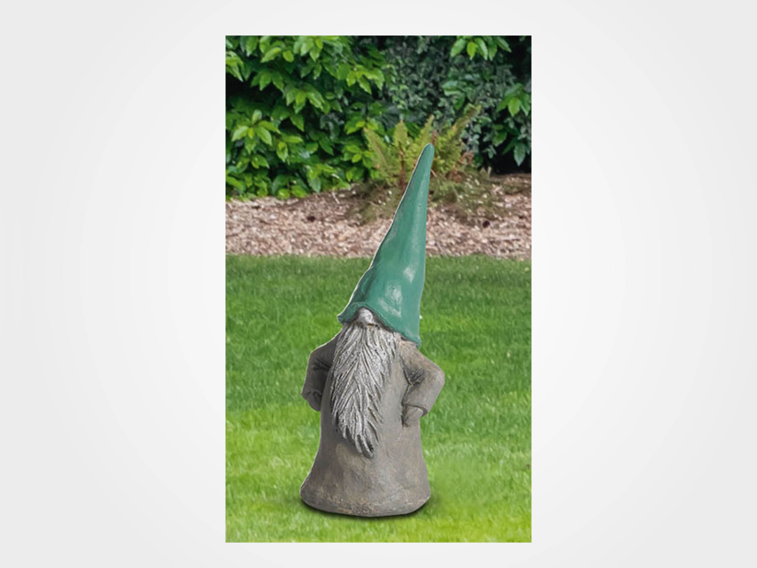 Gartenskulptur "Wichtel mit grüner Mütze" (Höhe 28 cm)